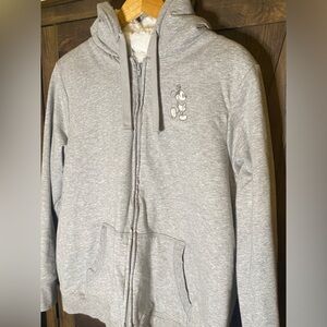 Disney Light Gray Sherpa-Lined Mickey Mouse Hoodie